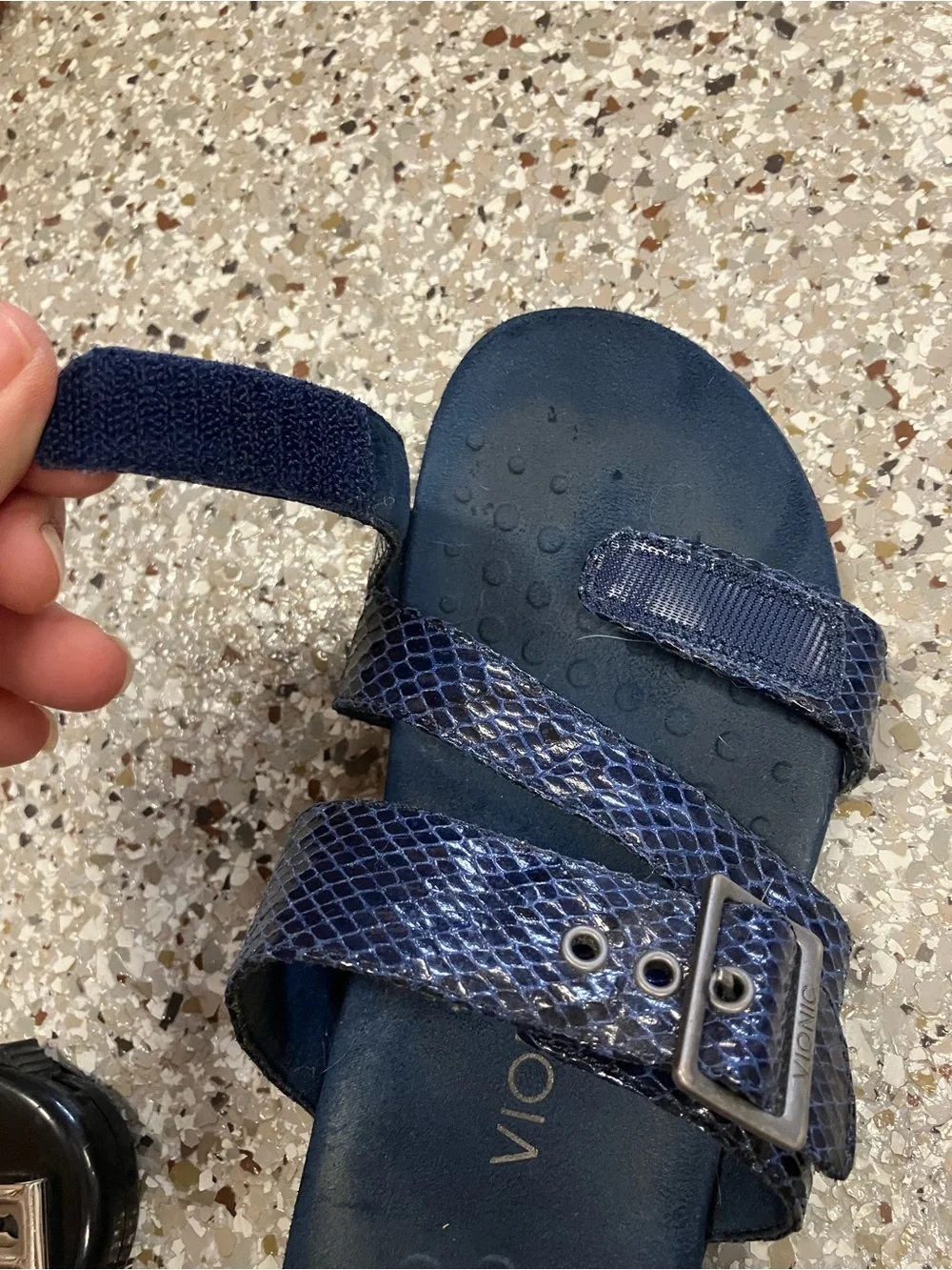Vionic Skylar Sandals Navy Blue Adjustable Buckle (9)